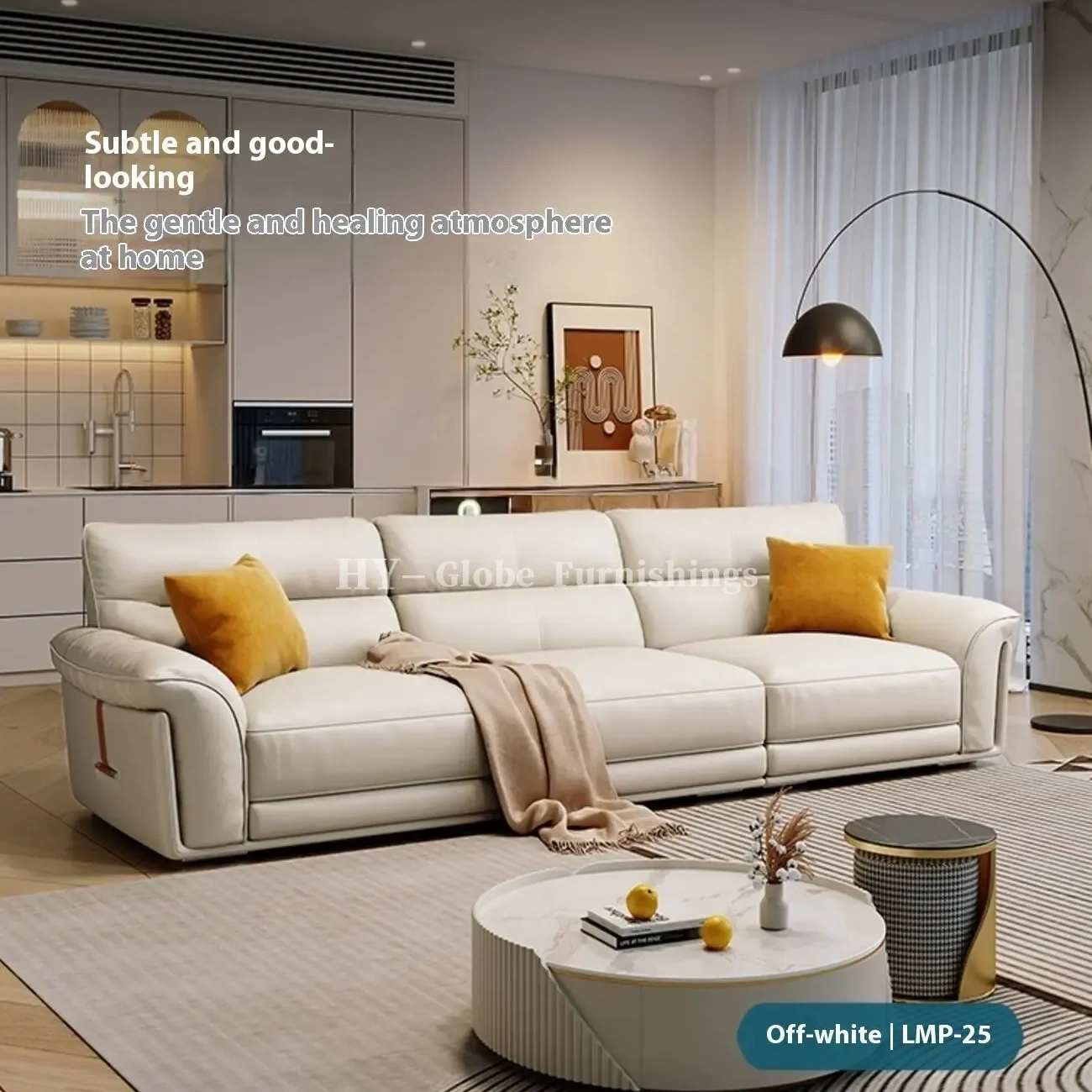 Globe Sofa - New Italian Top-Grain Leather Light Luxury Modern Sofa 1