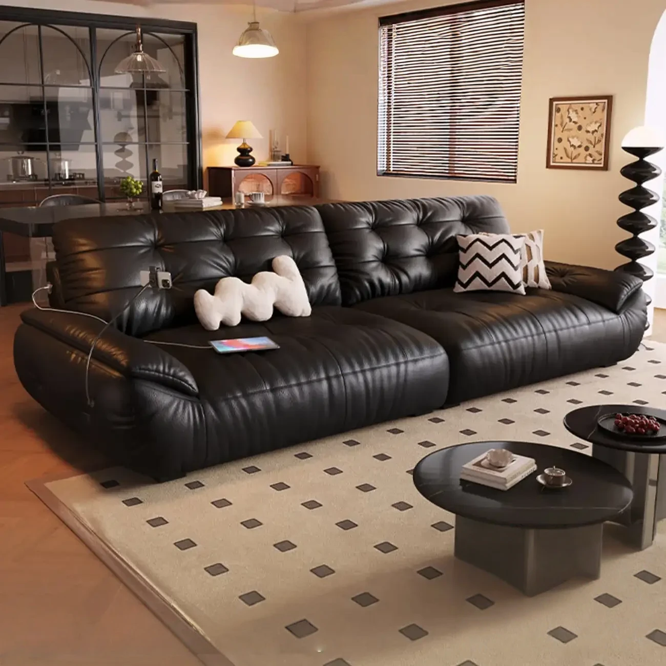 主图-01-23 Globe Sofa - Rechargeable Cloud-Shaped Genuine Leather Sofa