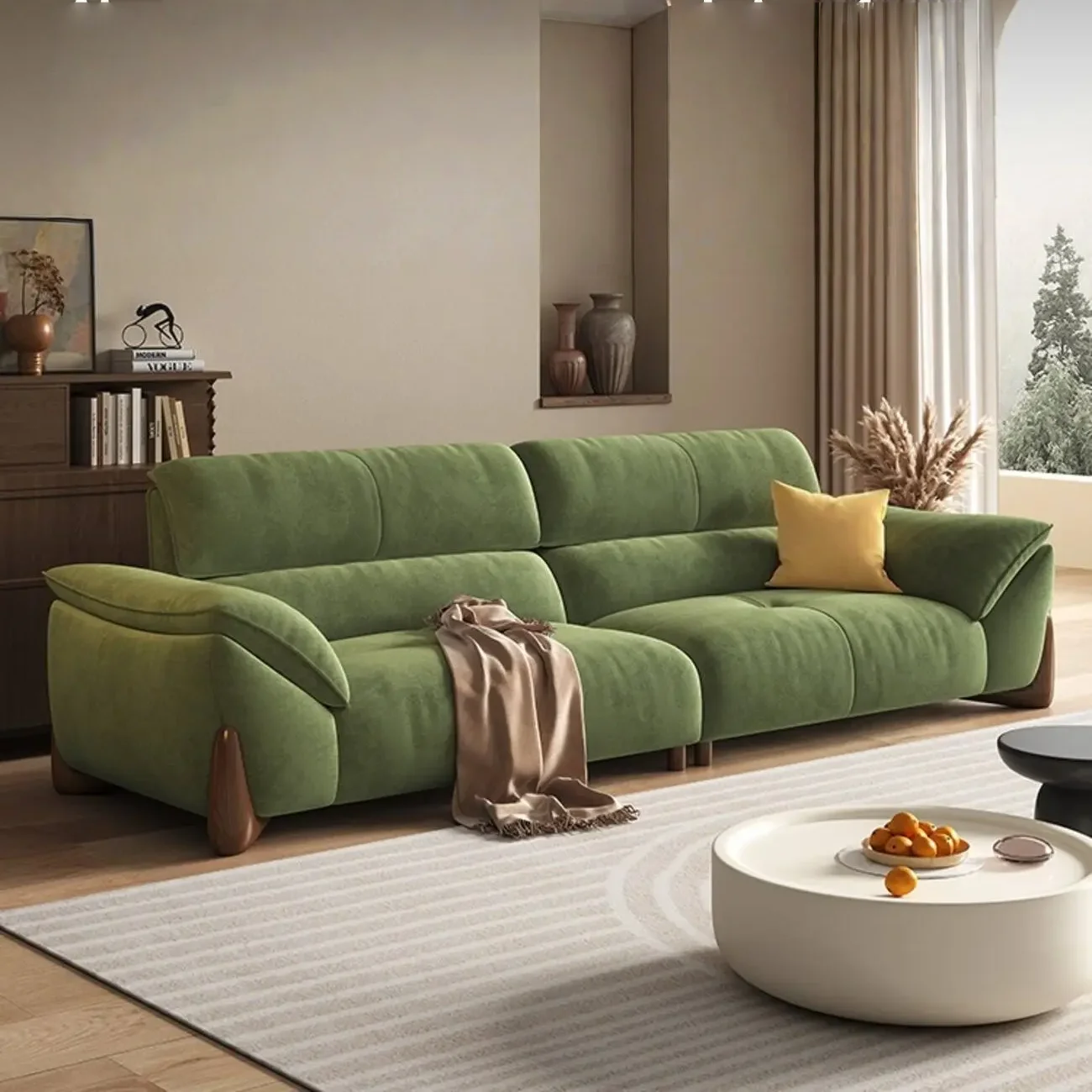 主图-01 Globe Sofa - Cream Vintage-style Fabric Sofa