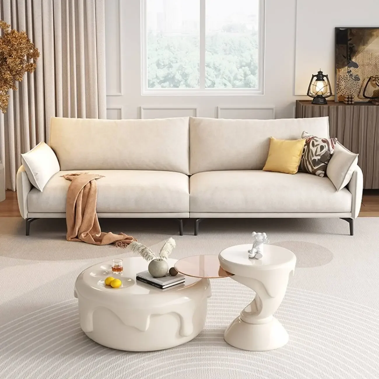 主图-01 Globe Sofa - Creamy Style Tech Antibacterial Scratch-Resistant Sofa