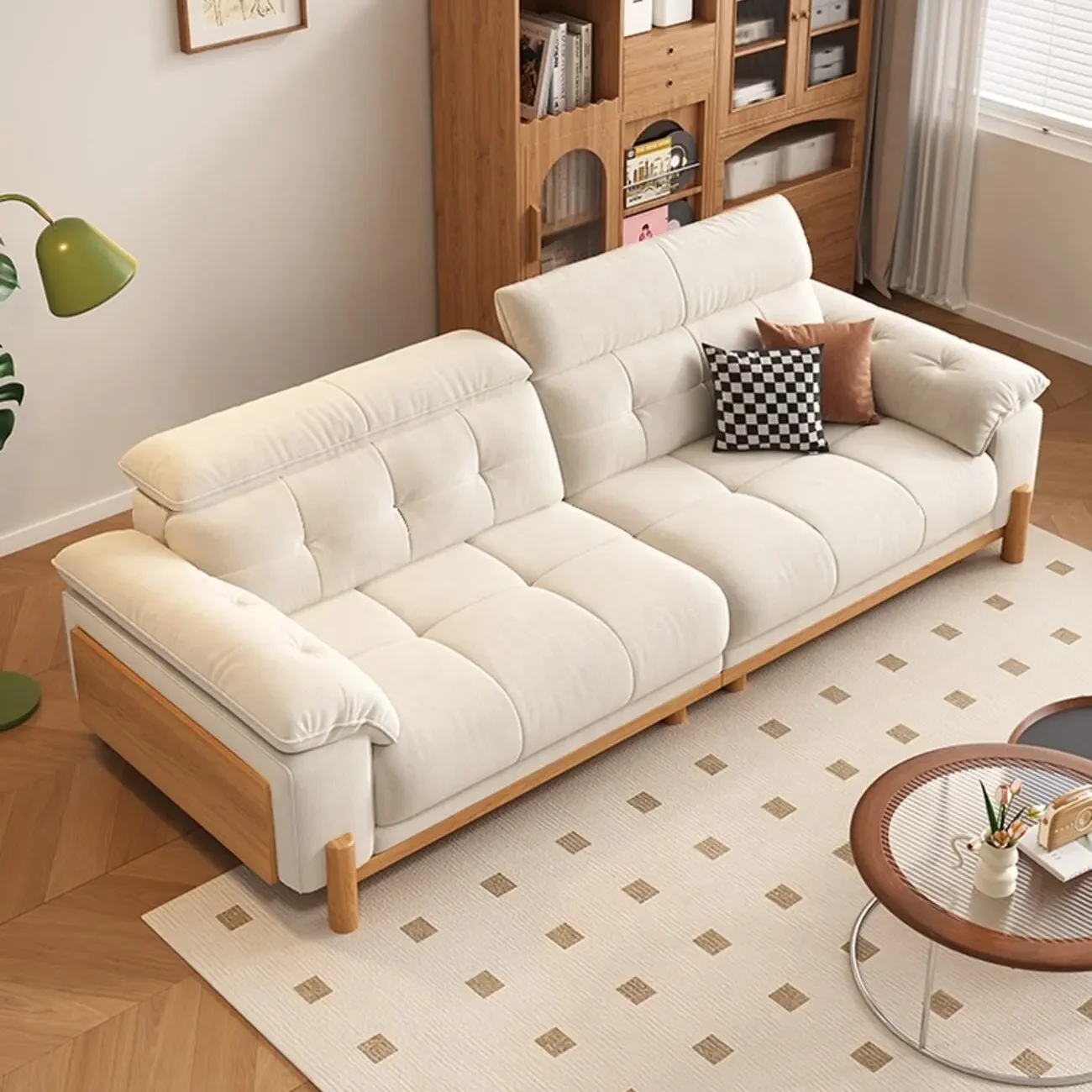 主图-01 Globe Sofa - Solid Wood Cream-Style Upholstered Sofa