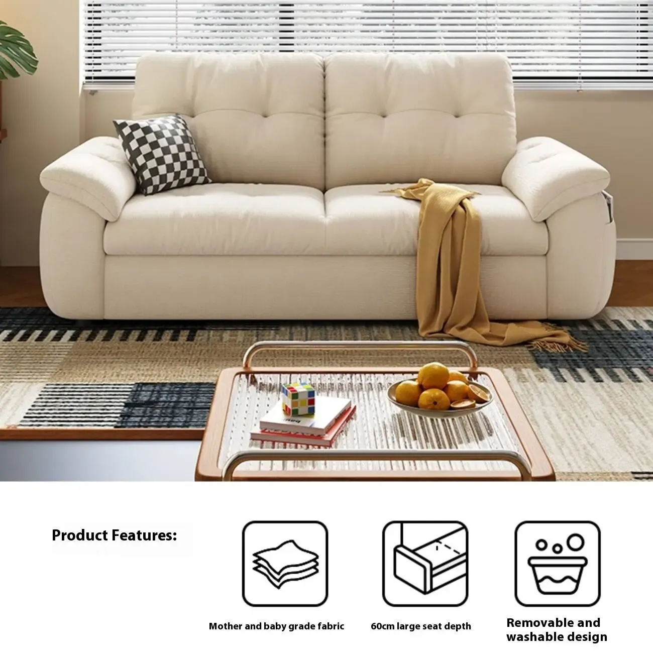 主图-01 Globe Sofa - Removable and Washable Cat-Scratch-Resistant Cloud-Shaped Folding Sofa Bed