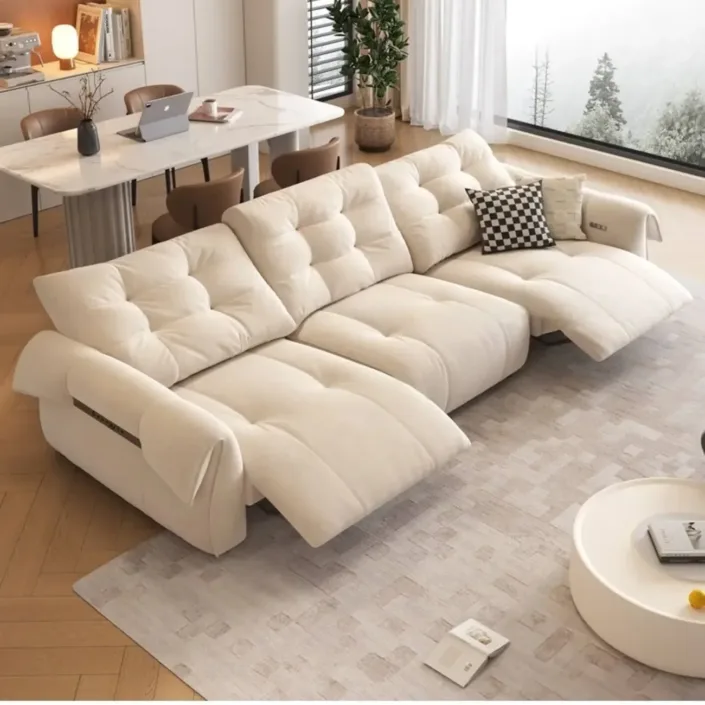 Chenille Swan Neck Armrest Electric Sofa