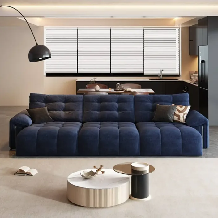 Cream folding and telescoping functional sofa