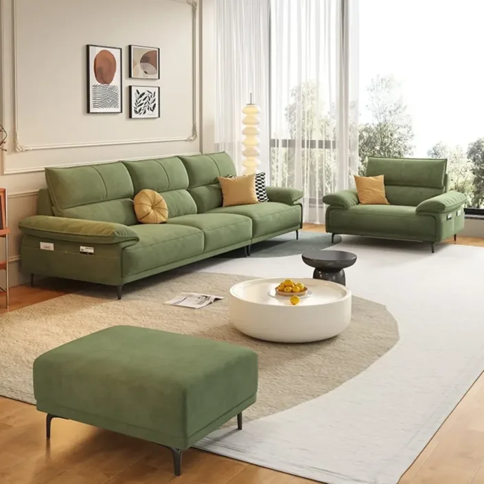 Modular Creamy Style Tech Fabric Sofa