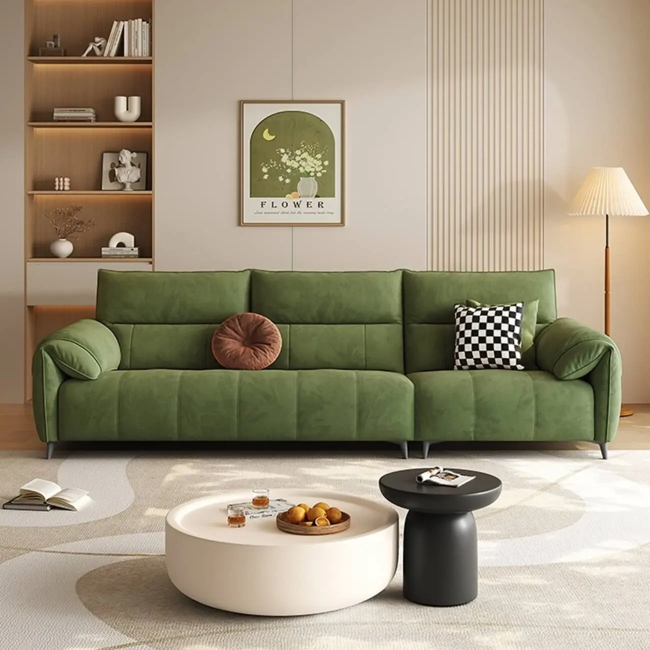 主图-01 Globe Sofa - New Cream-Style Light Luxury Linear Fabric Sofa