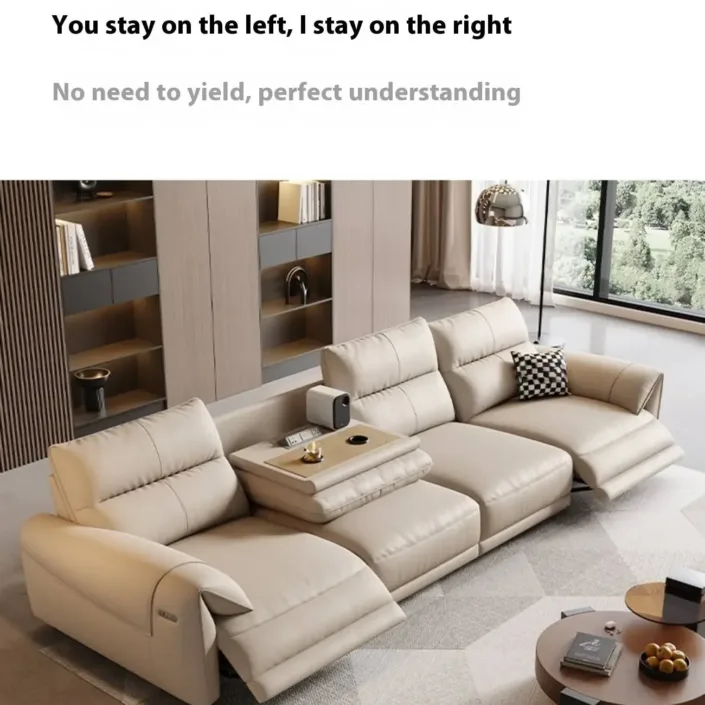 Globe Sofa - Multifunctional Cup Holder Leather Sofa Globe Sofa - Multifunctional Cup Holder Leather Sofa