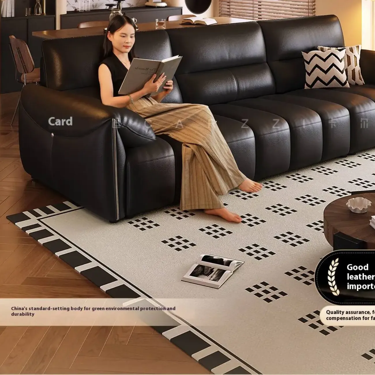 主图-01 Globe Sofa - Italian Minimalist Elephant Ear Genuine Leather Sofa