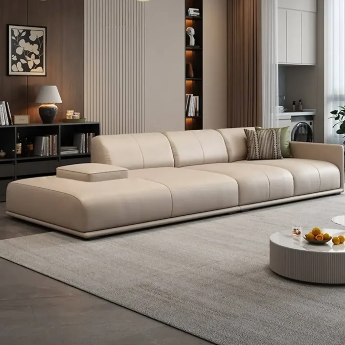 Globe Sofa - Module cream-colored top-grain leather sofa Globe Sofa - Module cream-colored top-grain leather sofa
