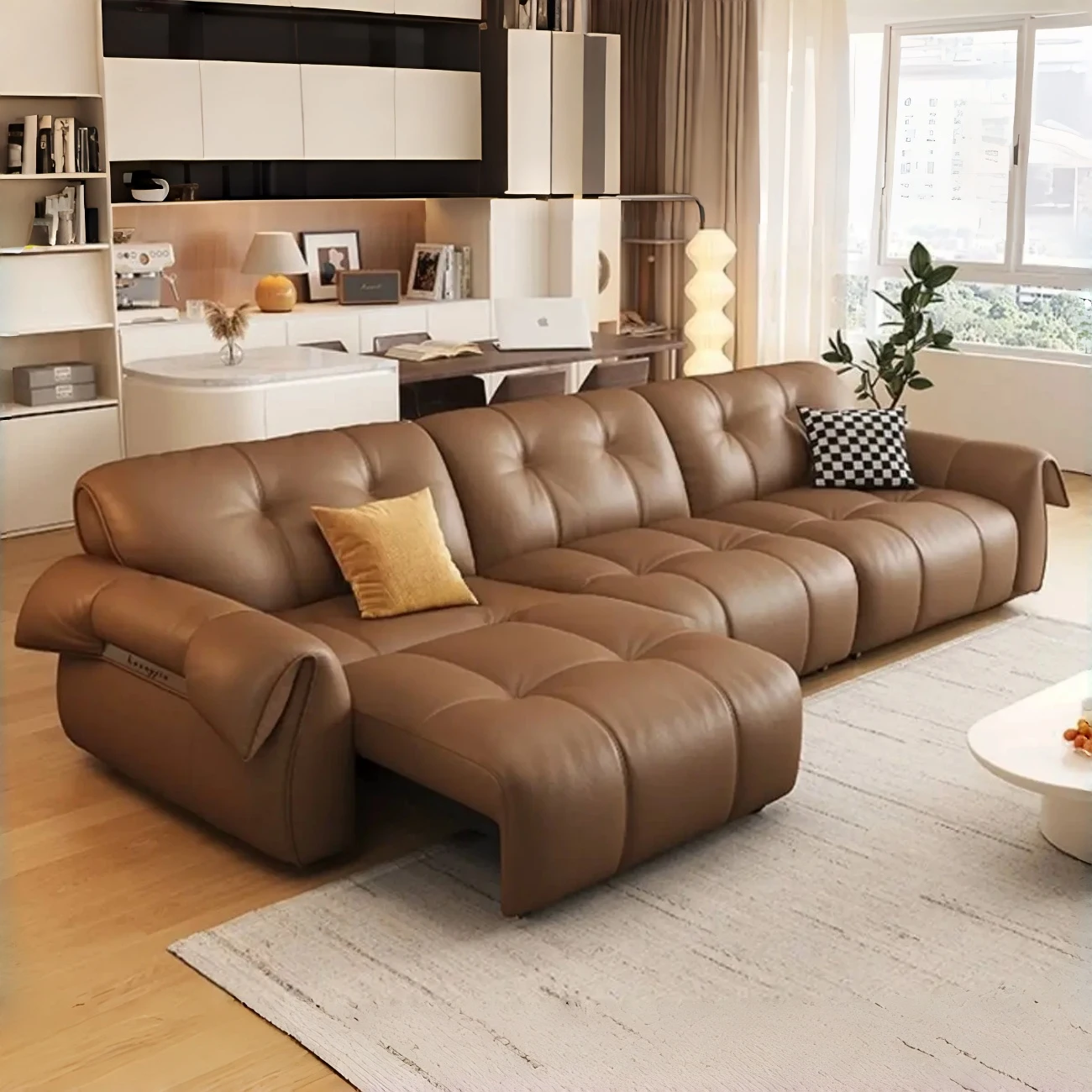 主图-01-417 Globe Sofa - Italian Minimalist Multifunctional Electric Leather Sofa