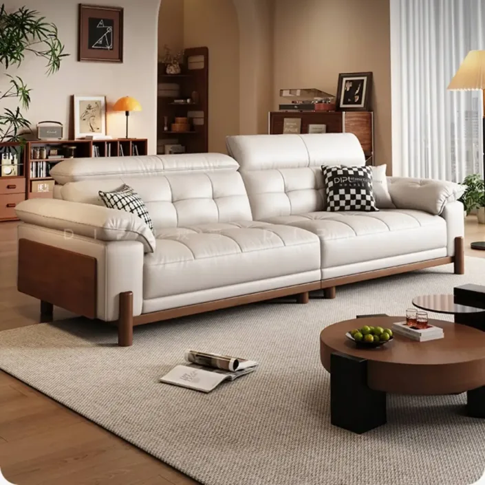 Globe Sofa - Vintage Solid Wood Top-Grain Leather Sofa Globe Sofa - Vintage Solid Wood Top-Grain Leather Sofa