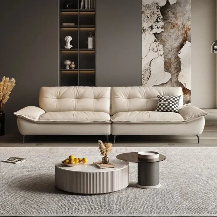 Italian Luxury Cloud-Shaped Sofa in Top-Grain Leather