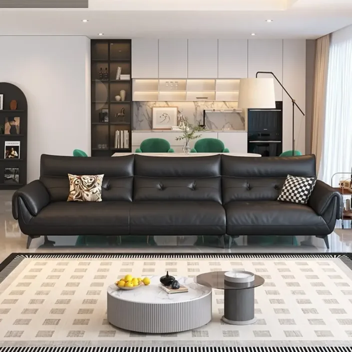 Globe Sofa - Compact-style straight-back leather sofa Globe Sofa - Compact-style straight-back leather sofa