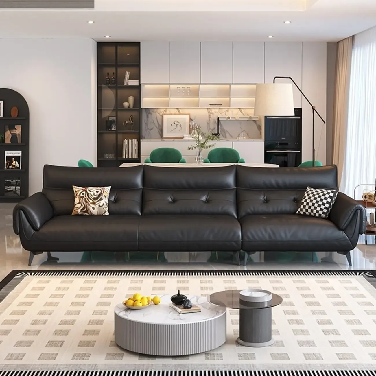 主图-01 Globe Sofa - Compact-style straight-back leather sofa