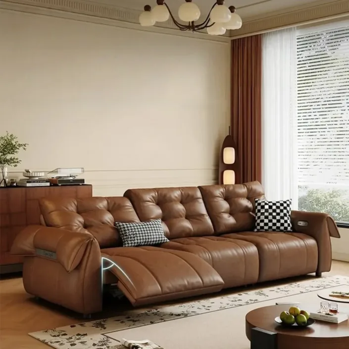 Globe Sofa - Oil Wax Leather Swan Electric Recliner Sofa Globe Sofa - Oil Wax Leather Swan Electric Recliner Sofa