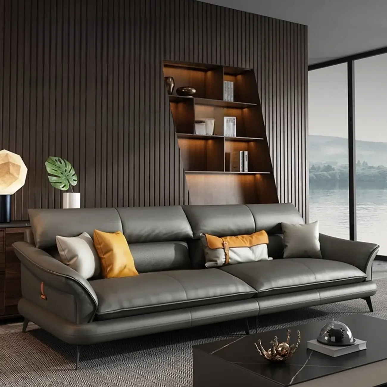 主图-01-458 Globe Sofa - Italian-inspired modern luxury leather sofa
