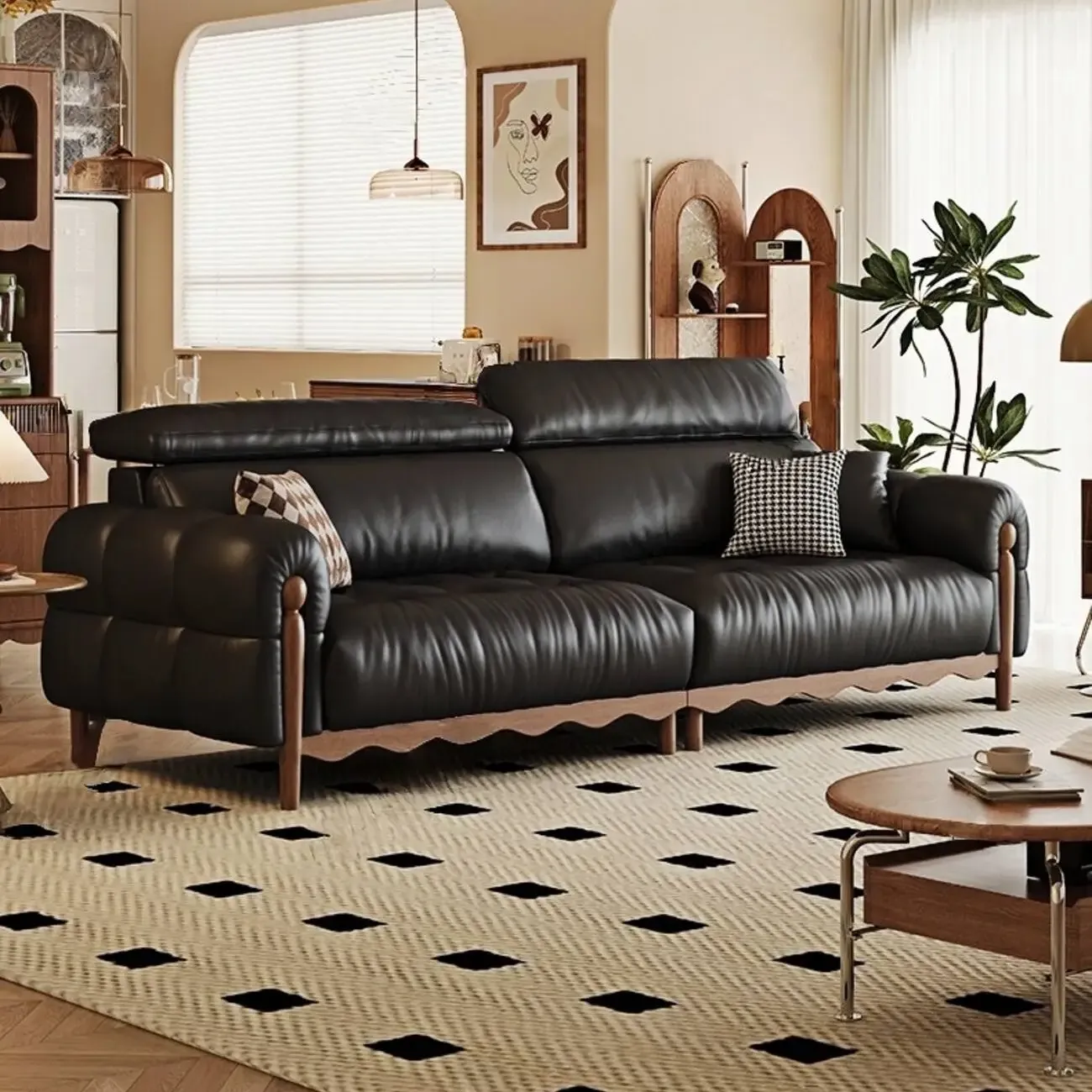 主图-01 Globe Sofa - French retro style elegant leather sofa