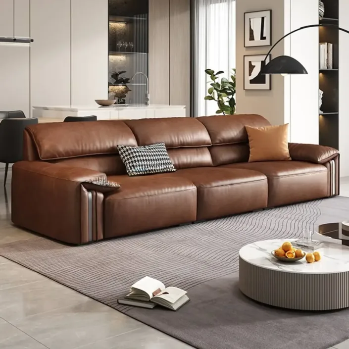 Vintage Waxed Leather Top-Grain Sofa