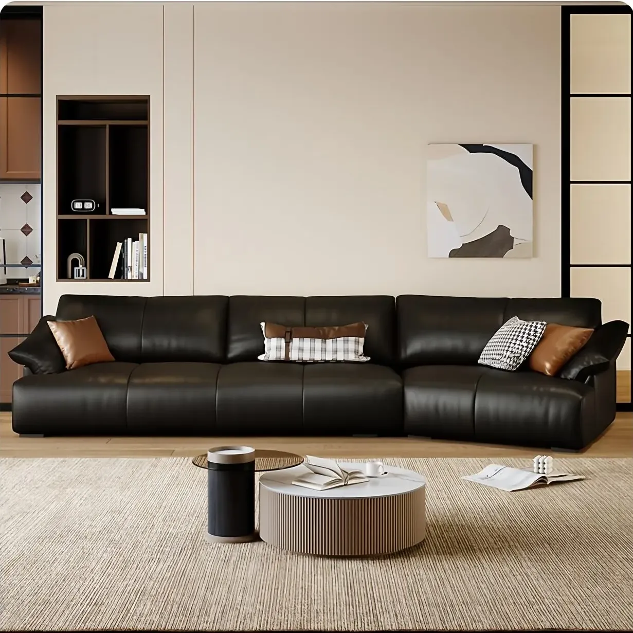 主图-01 Globe Sofa - Italian-style luxury curved leather sofa