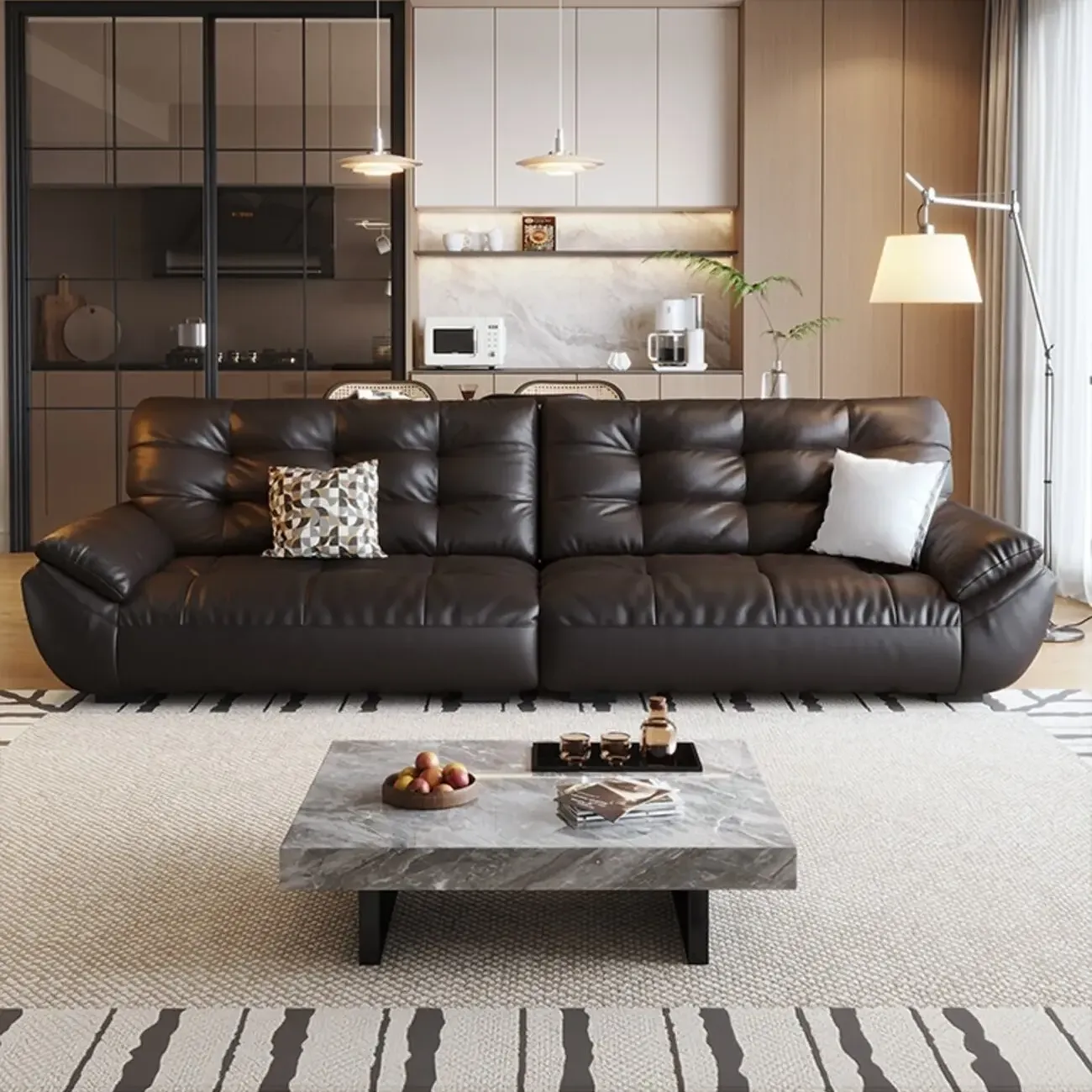 主图-01 Globe Sofa - Italian cloud-like top-grain leather sofa