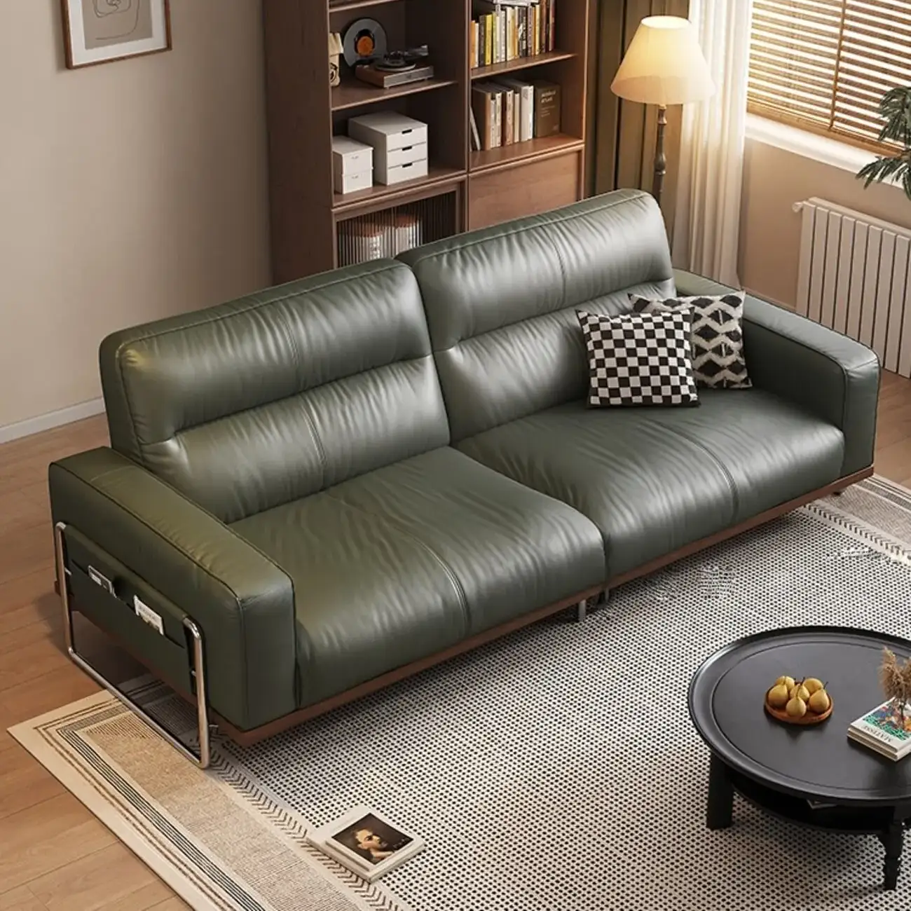 主图-01 Globe Sofa - Solid Wood Italian Vintage New Leather Sofa
