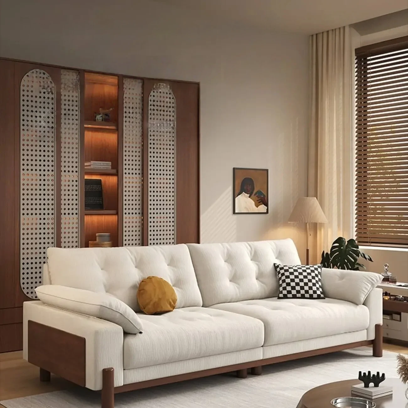 主图-01 Globe Sofa - Removable-Cover Solid Wood Cloud-Style Upholstered fabric Sofa