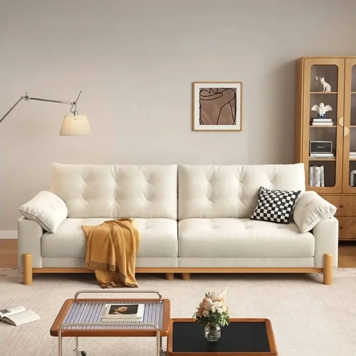 Globe Sofa - Nordic-Style Solid Wood Frame with Removable Fabric Cushions Globe Sofa - Nordic-Style Solid Wood Frame with Removable Fabric Cushions