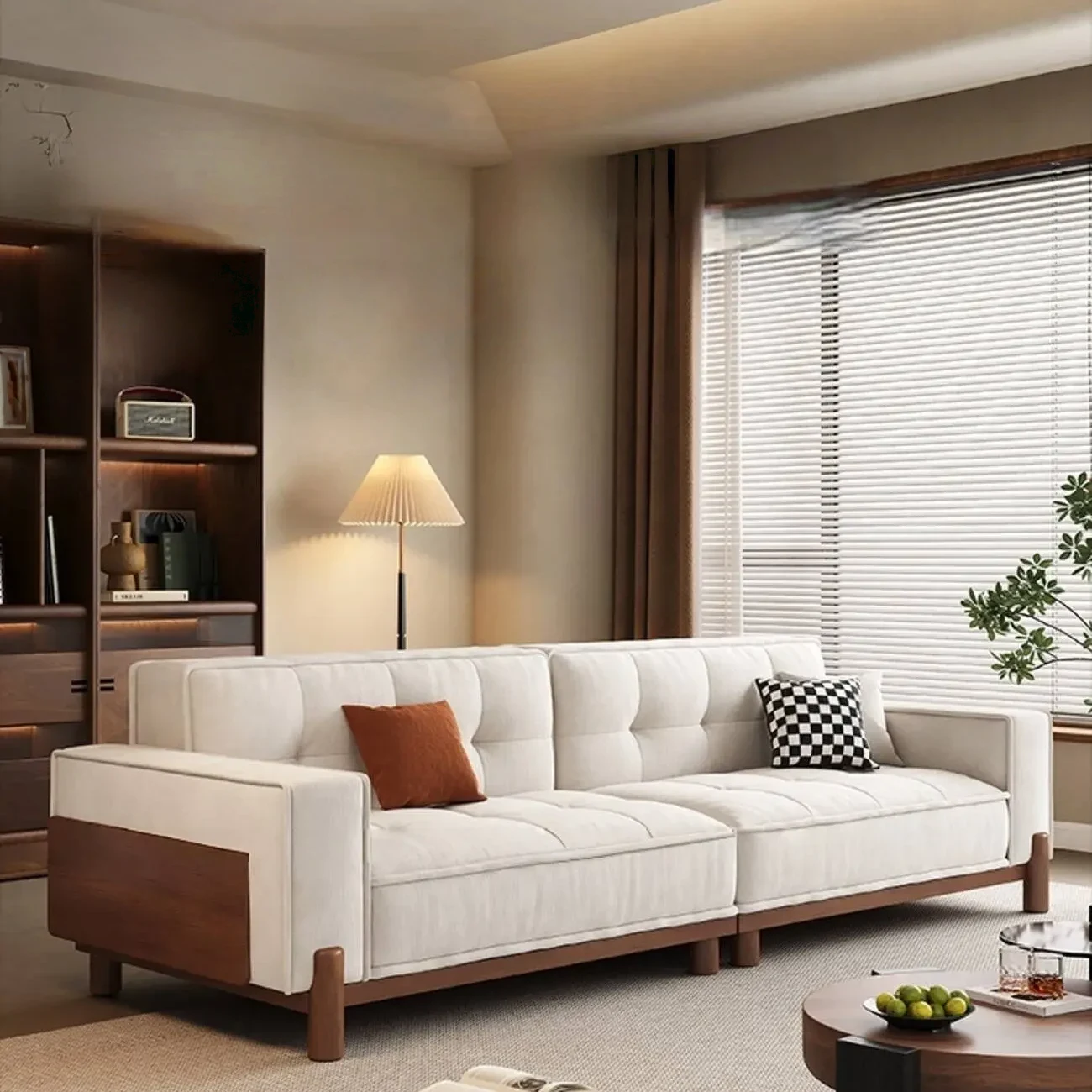 主图-01 Globe Sofa - Medieval-style solid wood fabric sofa