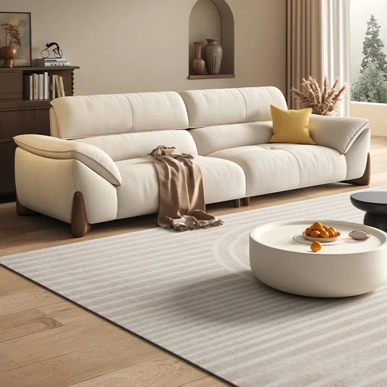 主图-02 Globe Sofa - Cream Vintage-style Fabric Sofa