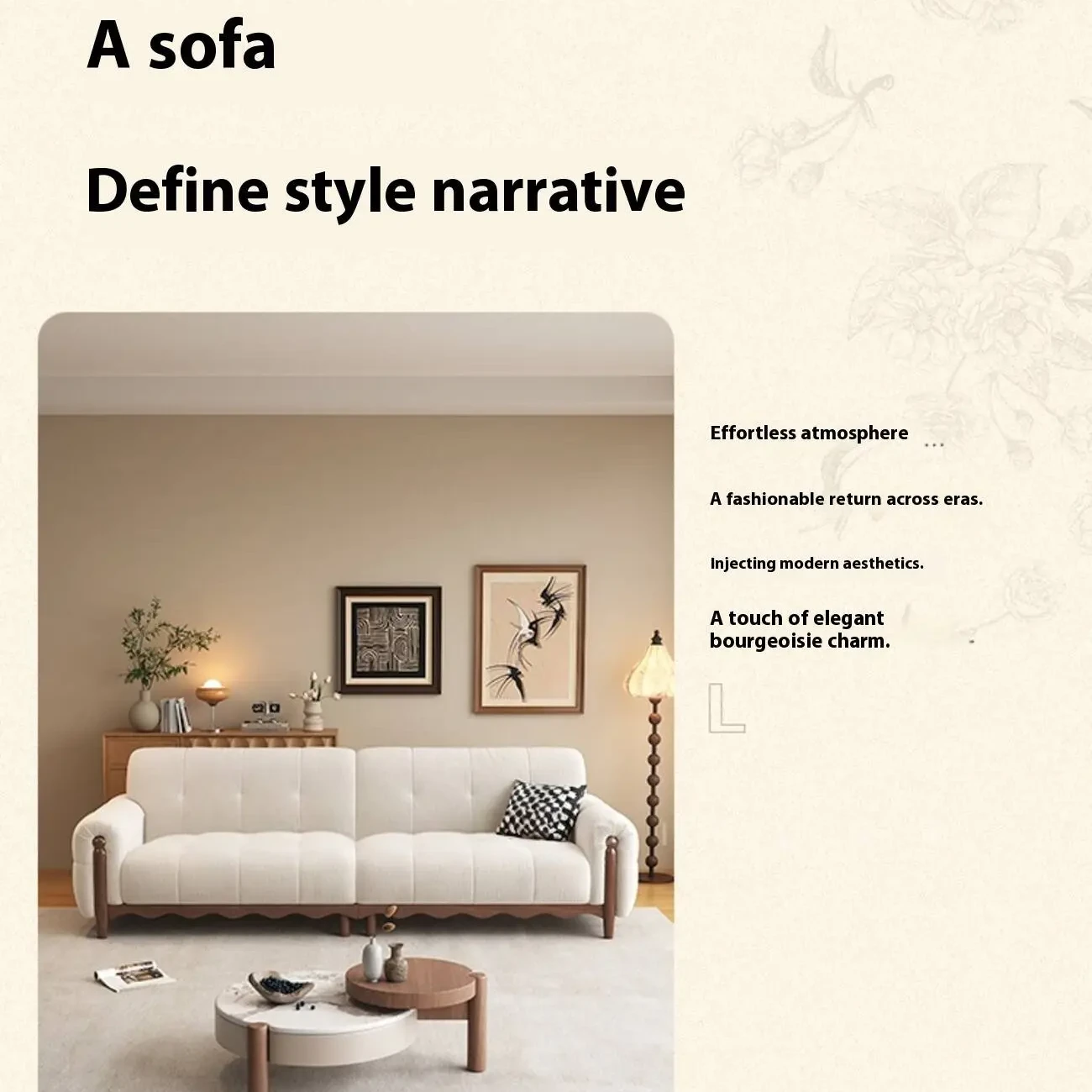 主图-02 Globe Sofa - New Solid Wood Chenille French Sofa