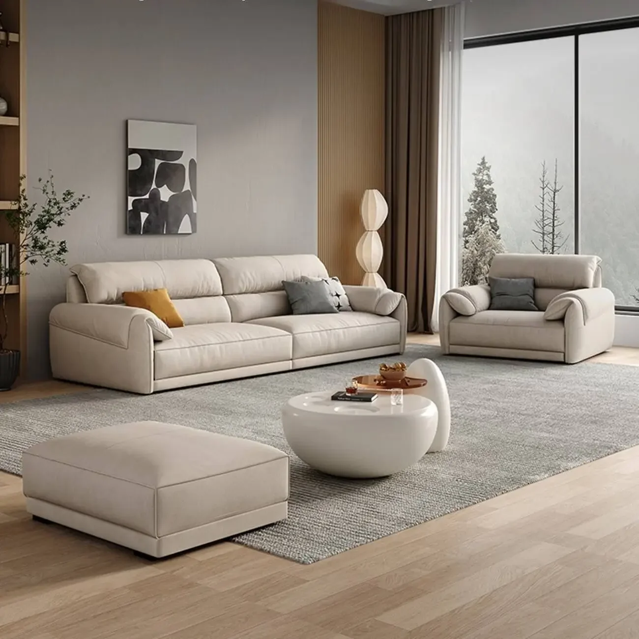 主图-02 Globe Sofa - Minimalist Compact Apartment Trendy Down-Filled Tech Fabric Sofa