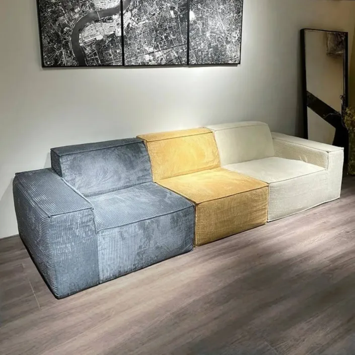 Globe Sofa - Straight-back Damascus-style sectional sofa Globe Sofa - Straight-back Damascus-style sectional sofa