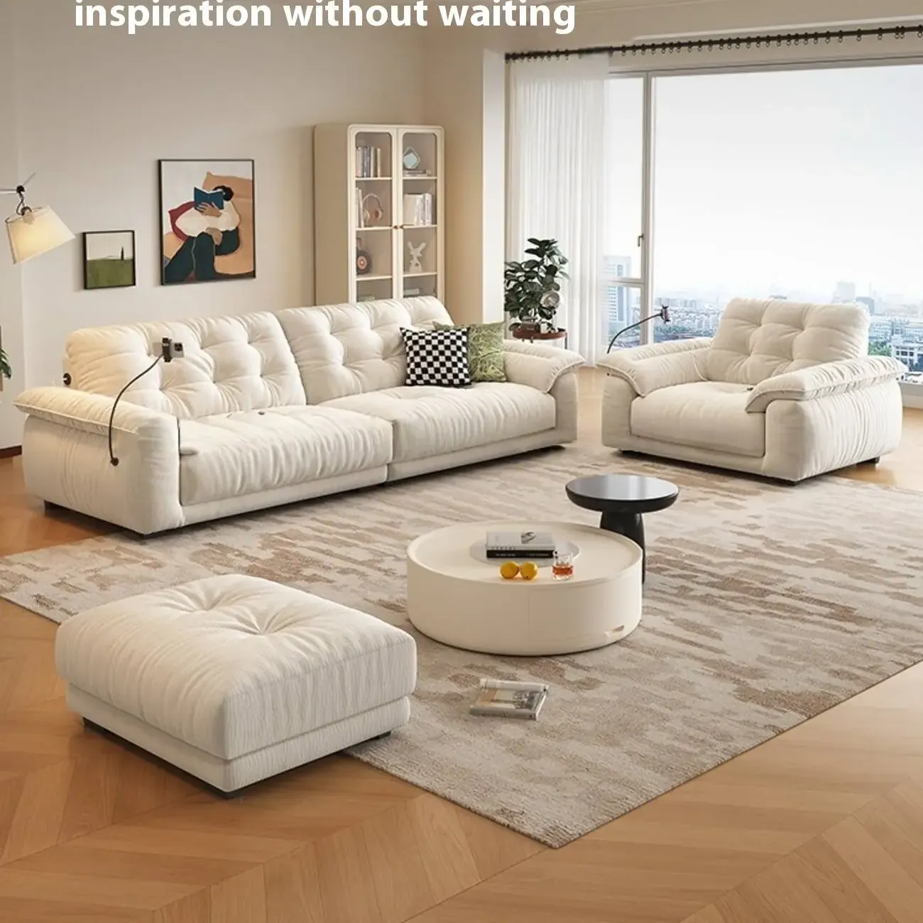 主图-02 Globe Sofa - Chenille Functional Charging Space Cloud Sofa