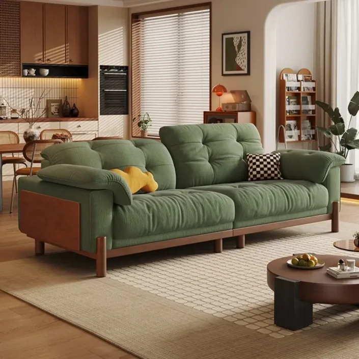 Globe Sofa - Vintage Solid Wood Chenille Sofa Globe Sofa - Vintage Solid Wood Chenille Sofa