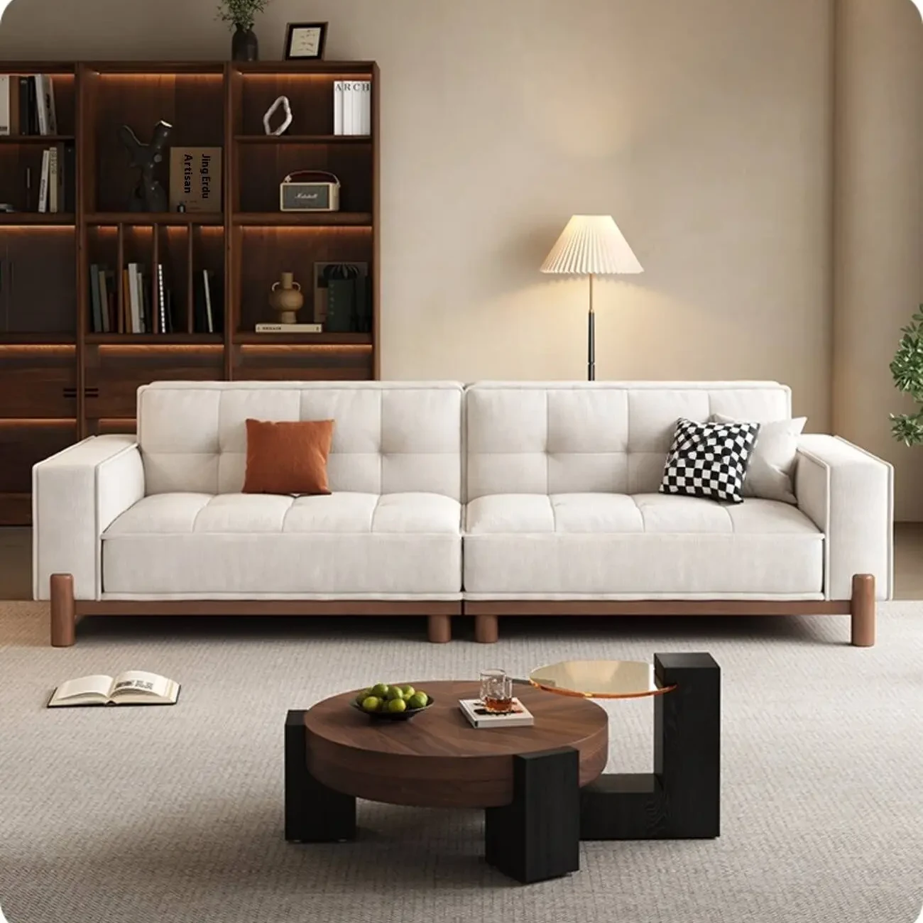 主图-02 Globe Sofa - Medieval-style solid wood fabric sofa