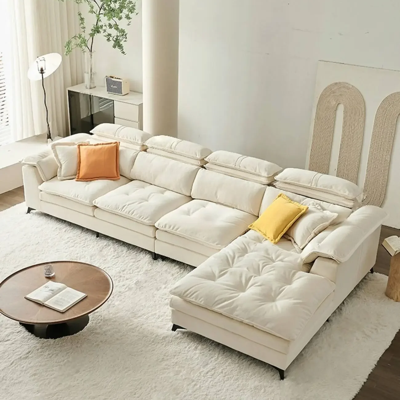 主图-02 Globe Sofa - Cream-colored cloud fabric sofa