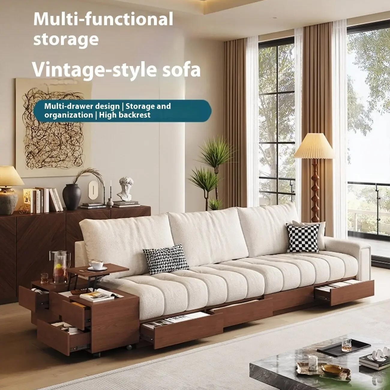 主图-02 Globe Sofa - Medieval-style cotton and linen solid wood fabric sofa