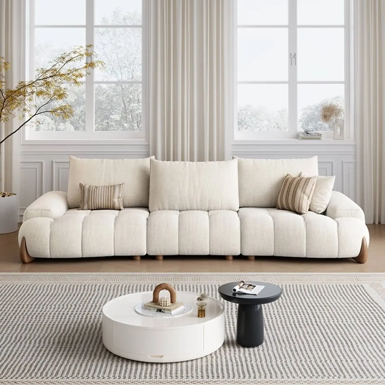主图-02 Globe Sofa - New Adjustable Deep-Seat Linear Fabric Sofa