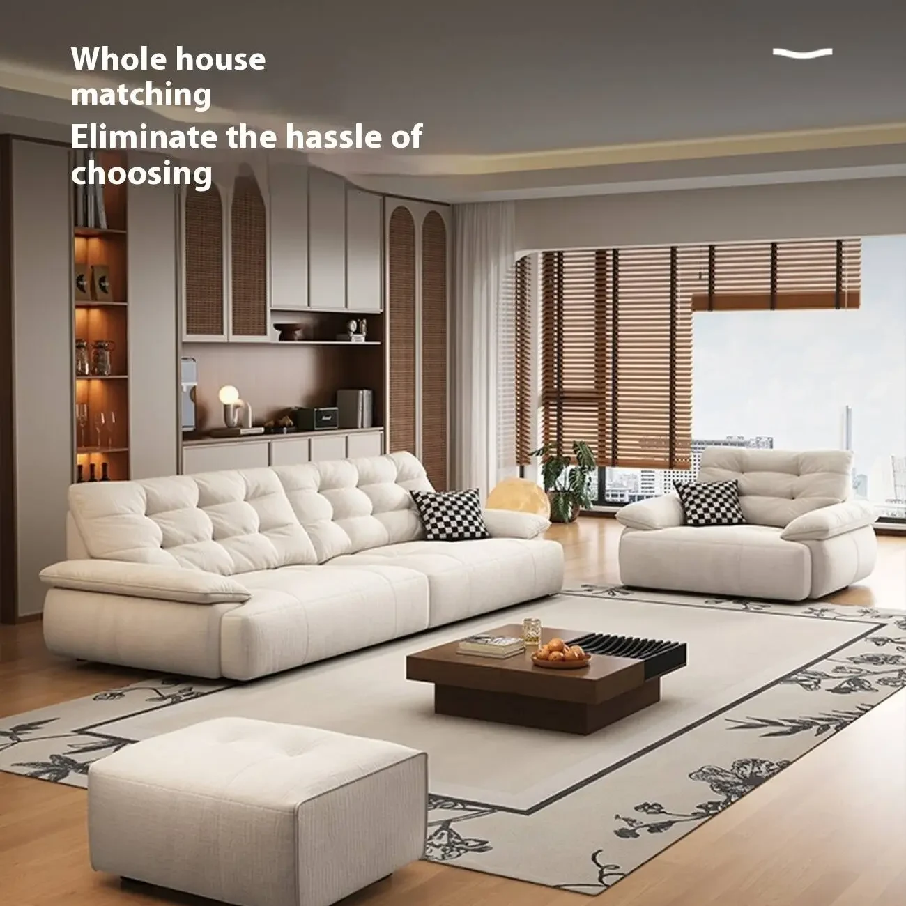 主图-02 Globe Sofa - New Vintage-Style Deep-Seat Fabric Sofa