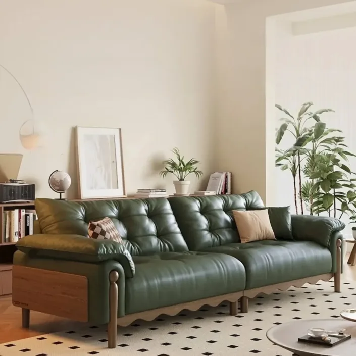 Globe Sofa - Solid Wood Sofa with Vintage Oil-Waxed Leather Globe Sofa - Solid Wood Sofa with Vintage Oil-Waxed Leather