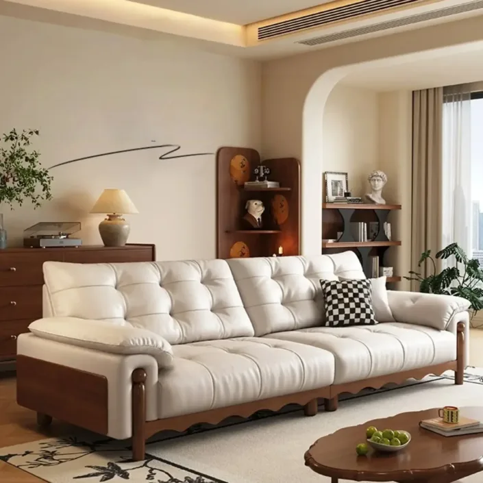 Globe Sofa - Italian Minimalist Mid-Century Cloud Leather Sofa Globe Sofa - Italian Minimalist Mid-Century Cloud Leather Sofa