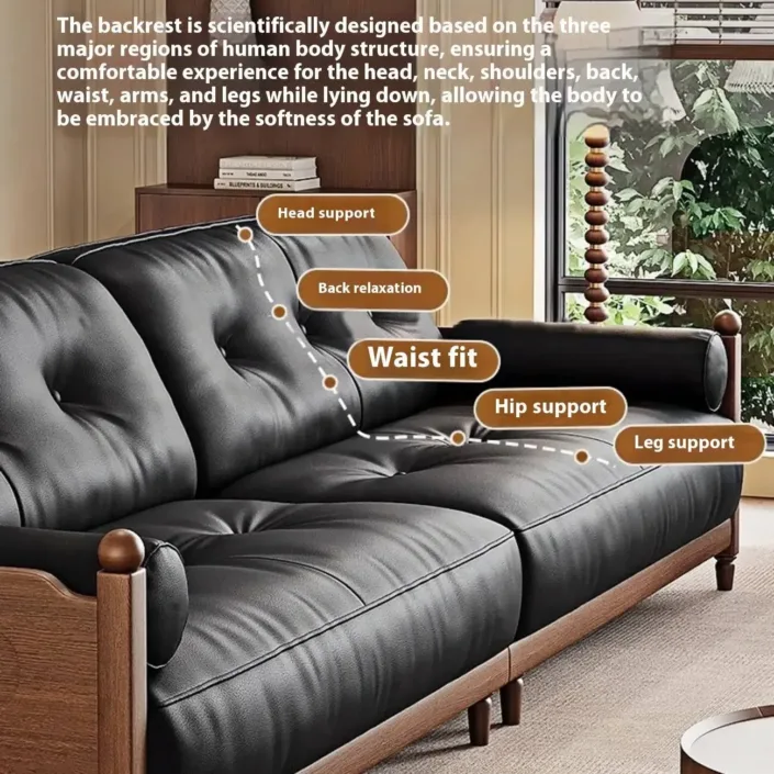 Globe Sofa - American-style vintage top-grain leather straight sofa Globe Sofa - American-style vintage top-grain leather straight sofa