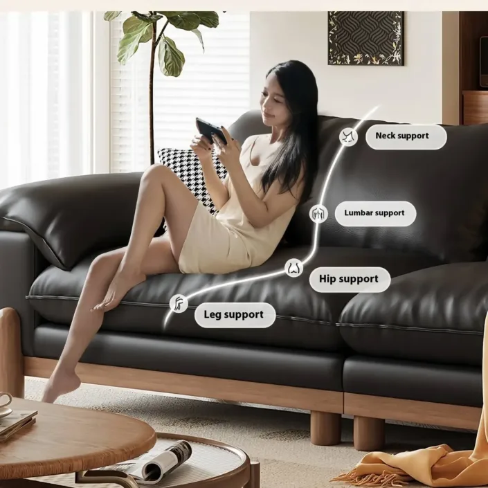 Globe Sofa - French retro style straight row top grain leather sofa Globe Sofa - French retro style straight row top grain leather sofa
