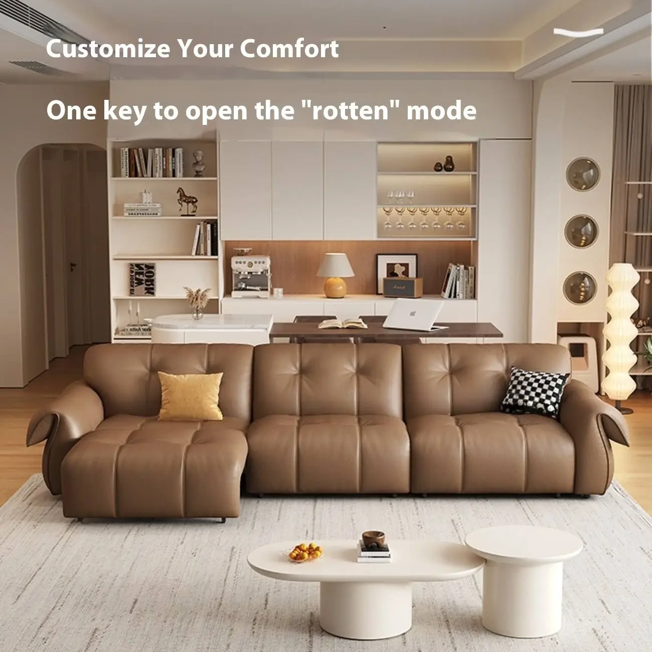 主图-02 Globe Sofa - Italian Minimalist Multifunctional Electric Leather Sofa