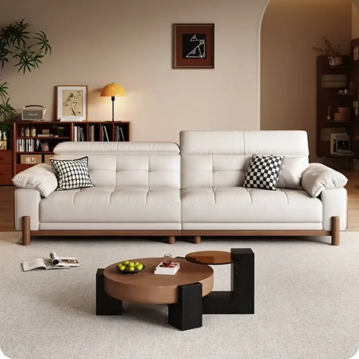 Globe Sofa - Vintage Solid Wood Top-Grain Leather Sofa Globe Sofa - Vintage Solid Wood Top-Grain Leather Sofa