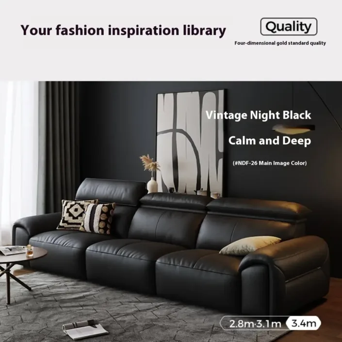 Globe Sofa - Premium Black Minimalist Luxury Top-Grain Leather Sofa Globe Sofa - Premium Black Minimalist Luxury Top-Grain Leather Sofa