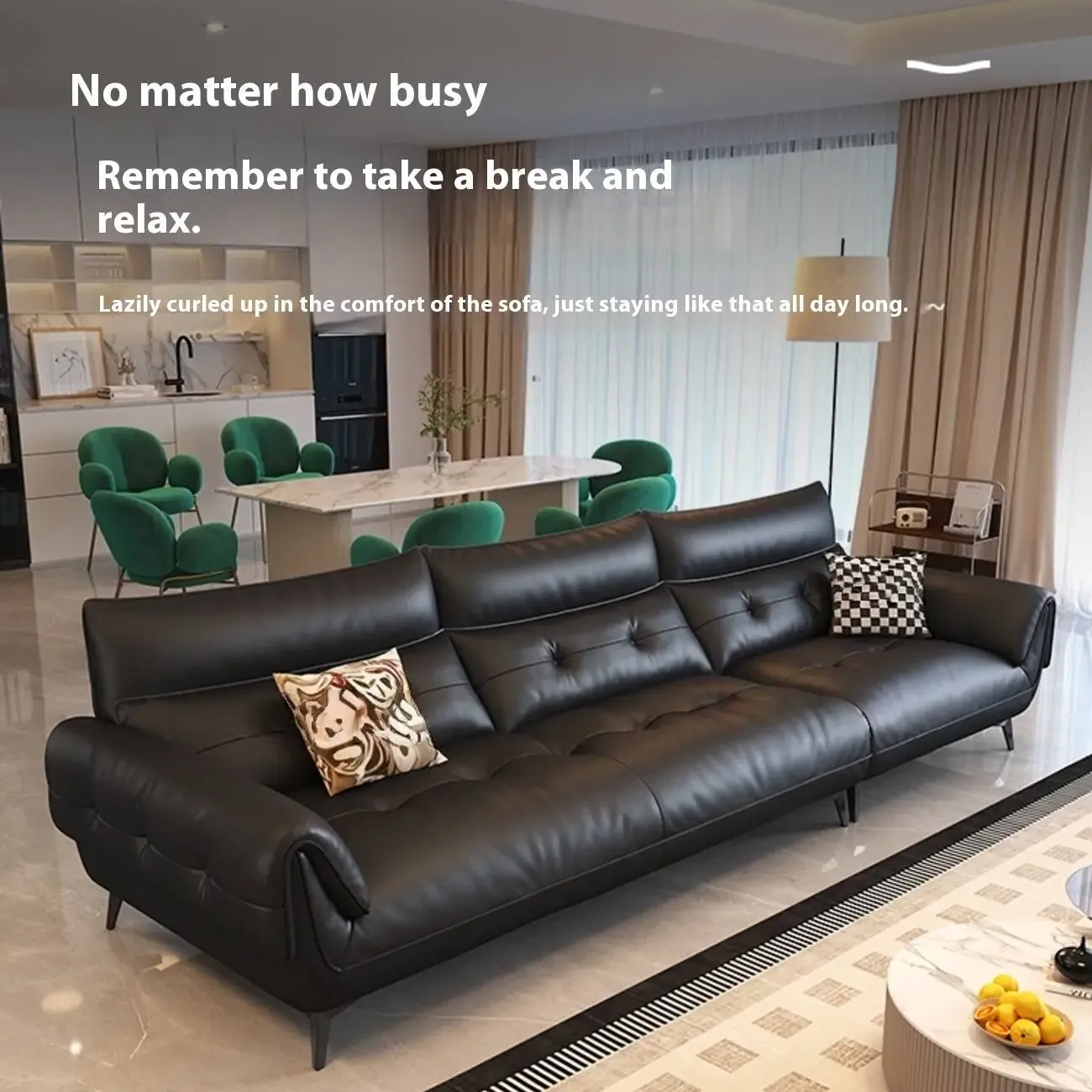 主图-02 Globe Sofa - Compact-style straight-back leather sofa
