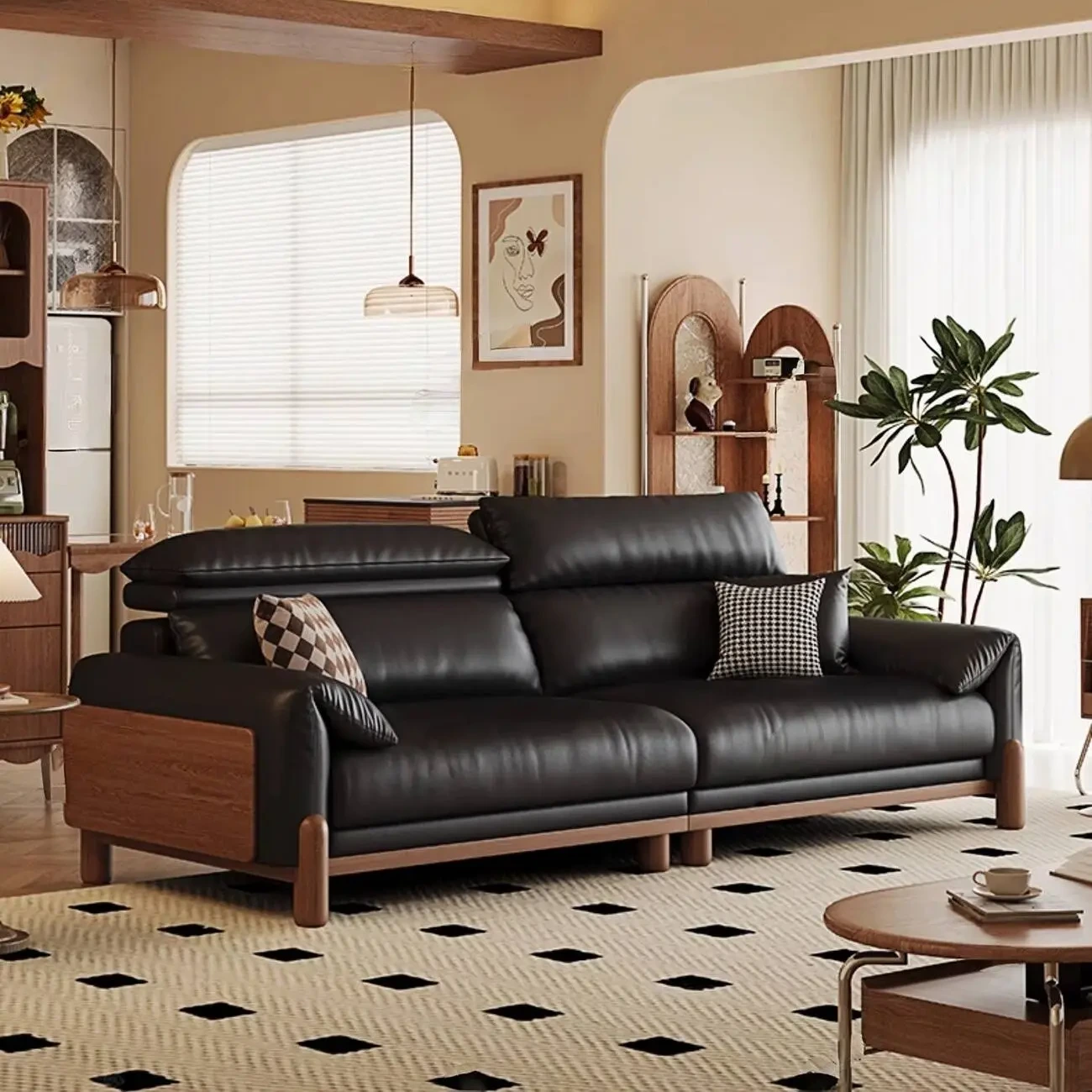 主图-02 Globe Sofa - Warm and retro genuine leather sofa