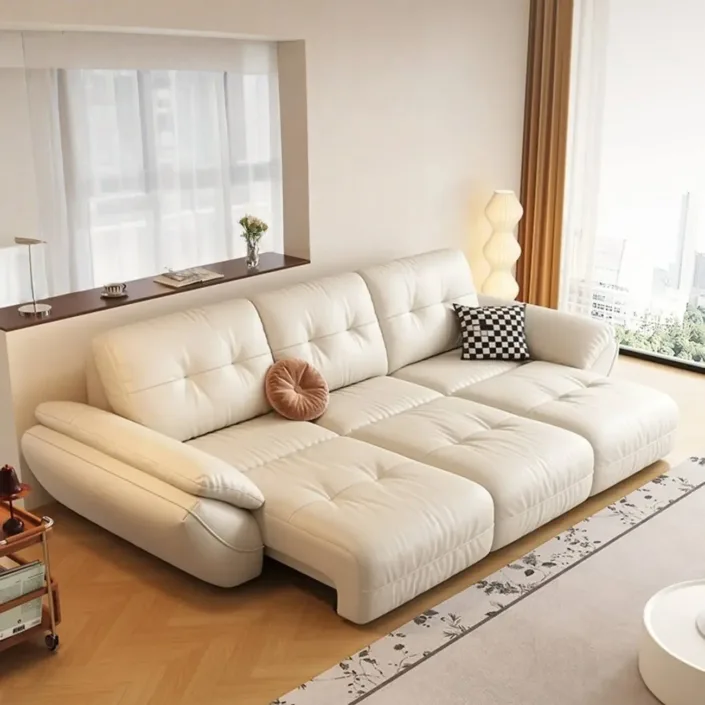 Italian-Style Electric Reclining Leather Sofa