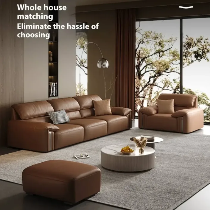 Globe Sofa - Italian Minimalist Light Luxury Top-Grain Leather Sofa Globe Sofa - Italian Minimalist Light Luxury Top-Grain Leather Sofa
